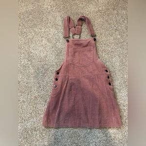 Pink corduroy overall dress, Pacsun (XS/XXS)